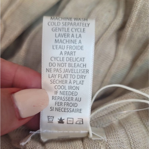 MAX STUDIO A-LINE SWEATERDRESS PLEATED BEIGE TONE LONG SLEEVE WOMEN'S SIZE LARGE - Picture 10 of 12